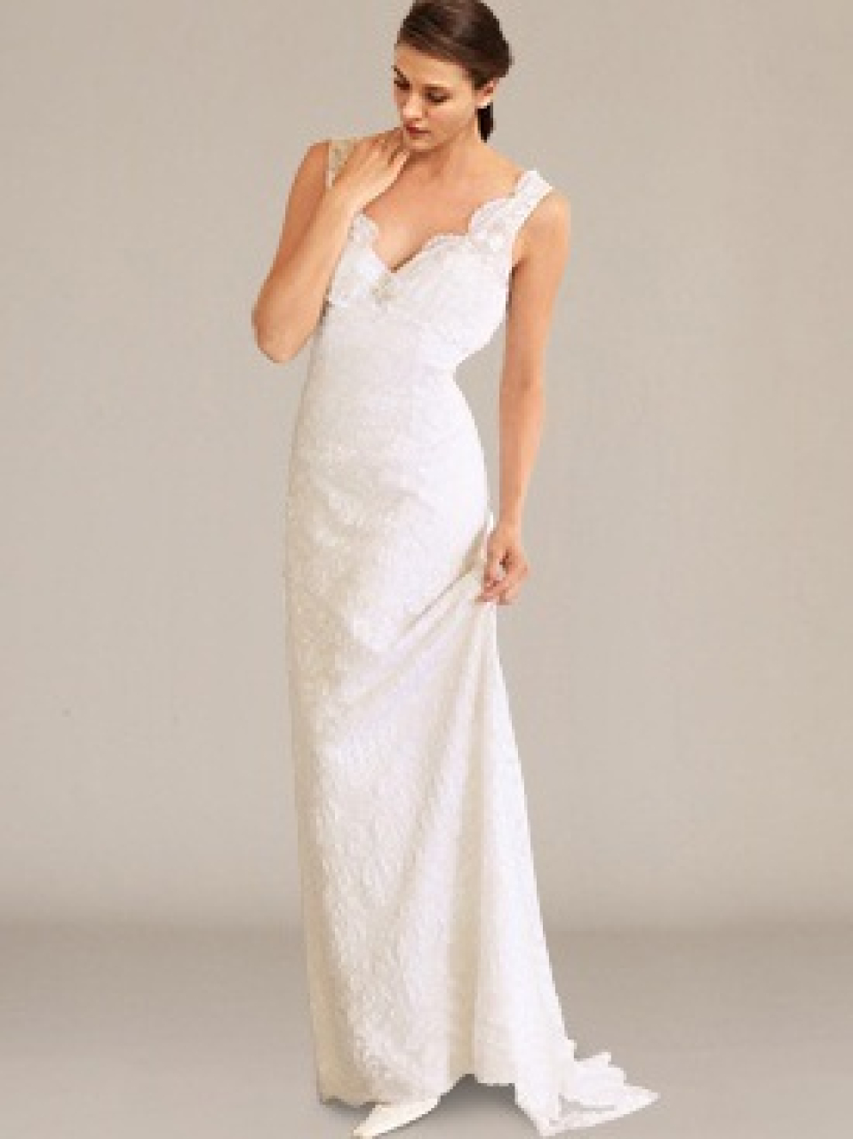 sheath lace wedding dress