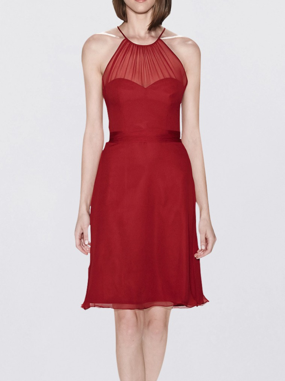 short bridesmaid dress_Cherry