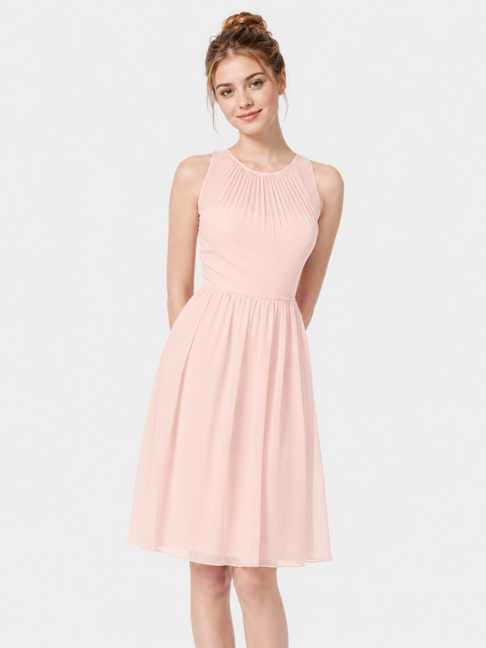 short bridesmaid dress_pink
