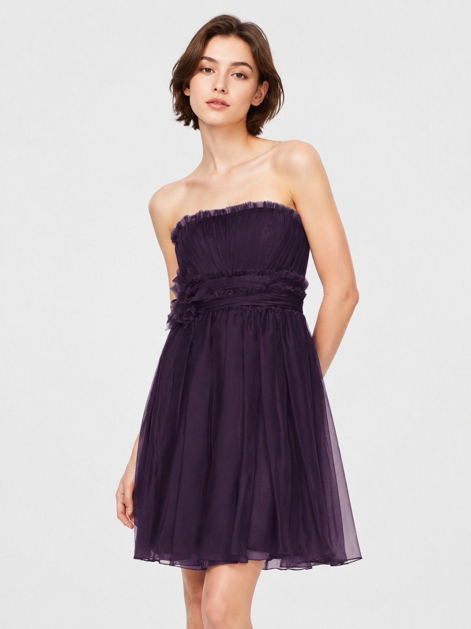short bridesmaid dresses_Grape