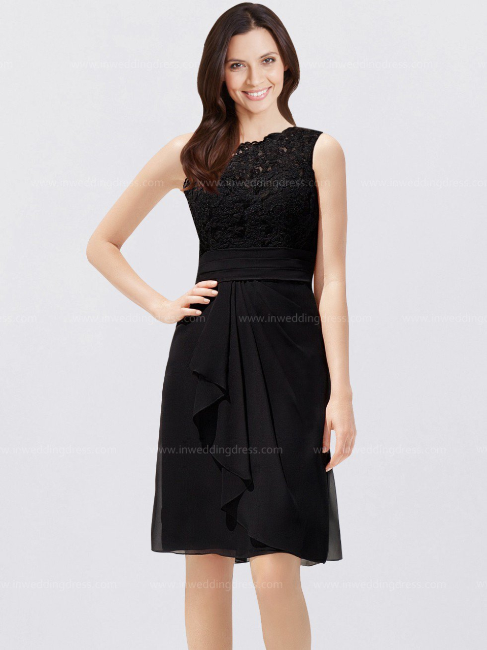 short mother of the bride dress_black