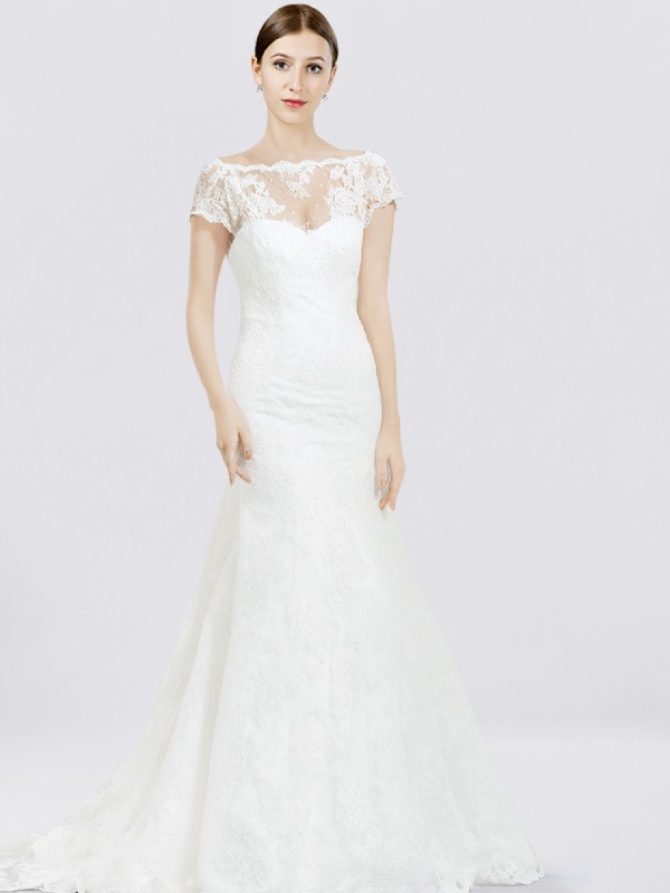 short sleeves wedding dress