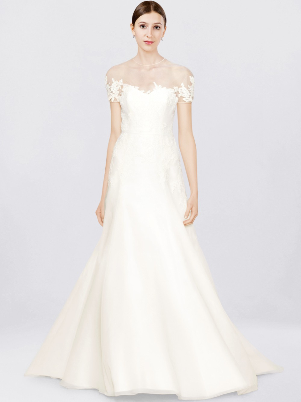 short sleeves wedding dress