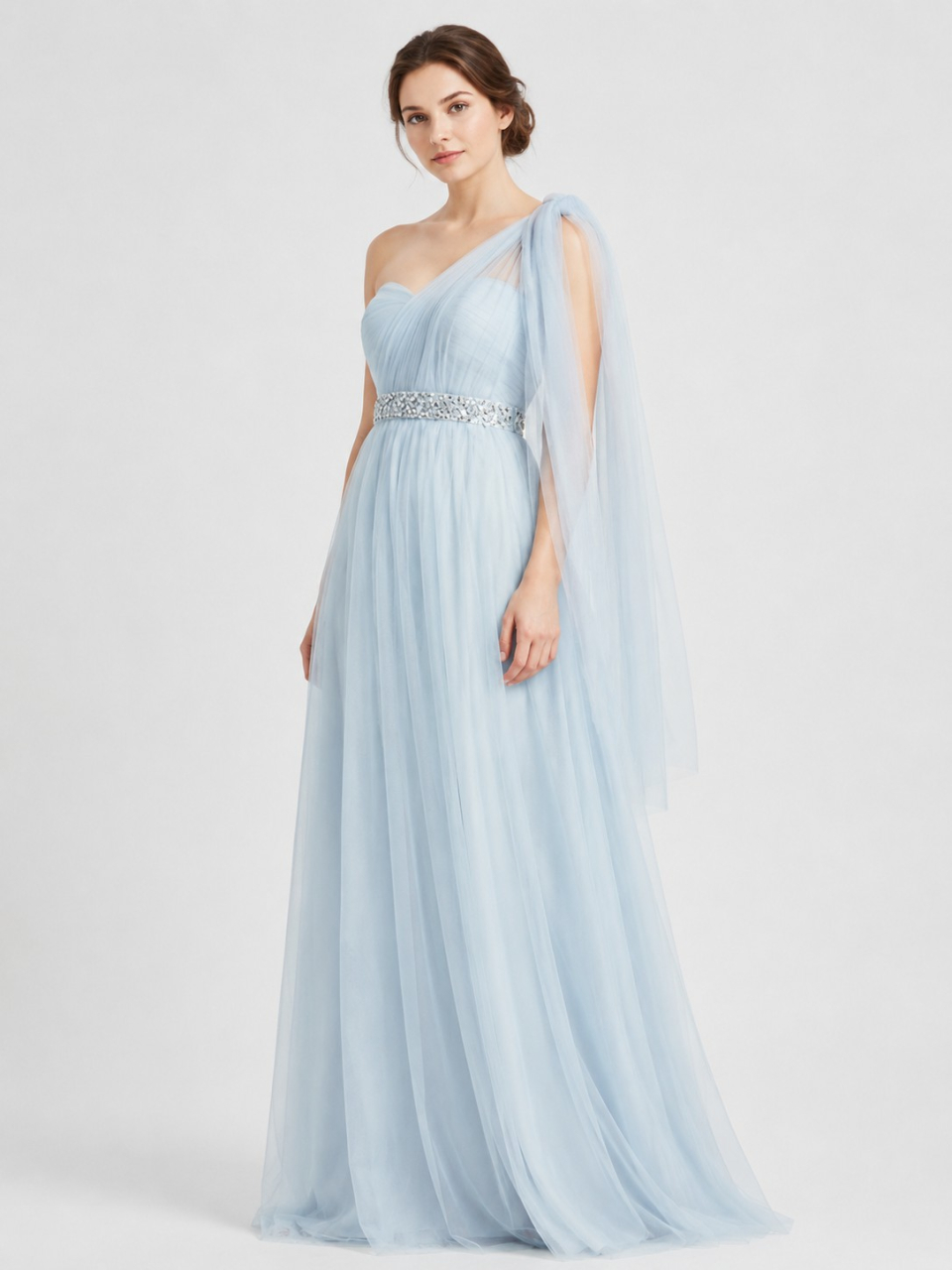 robes de demoiselle d'honneur simple_Blue Pastel