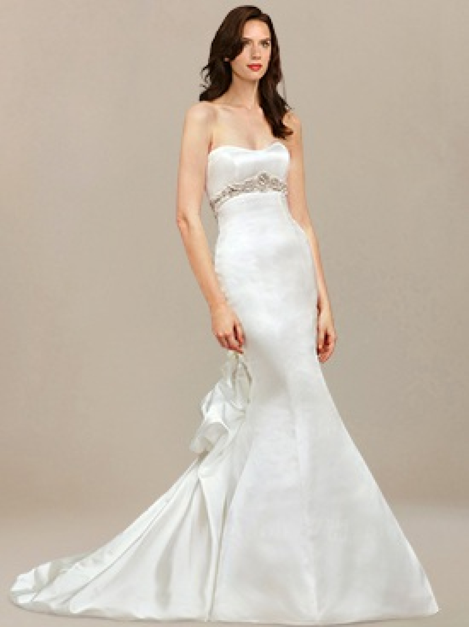 simple satin mermaid wedding dress