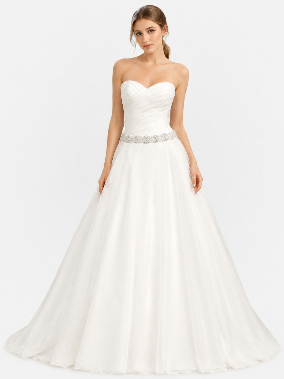simple strapless wedding dress