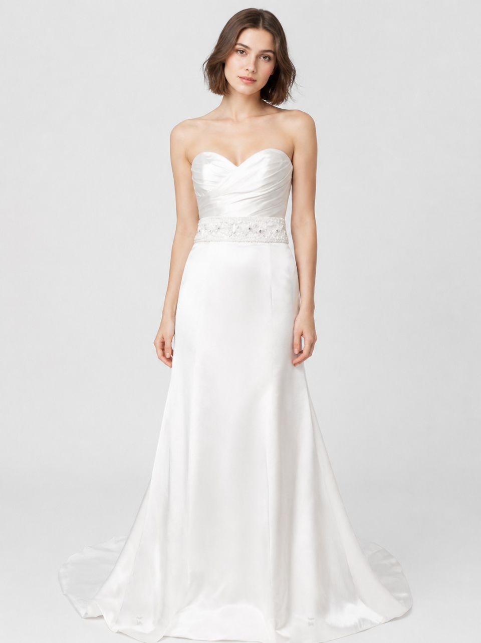 simple strapless wedding dress
