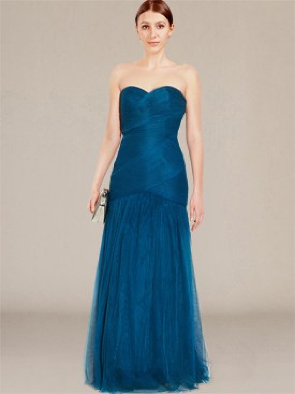 strapless bridesmaid dresses_Teal