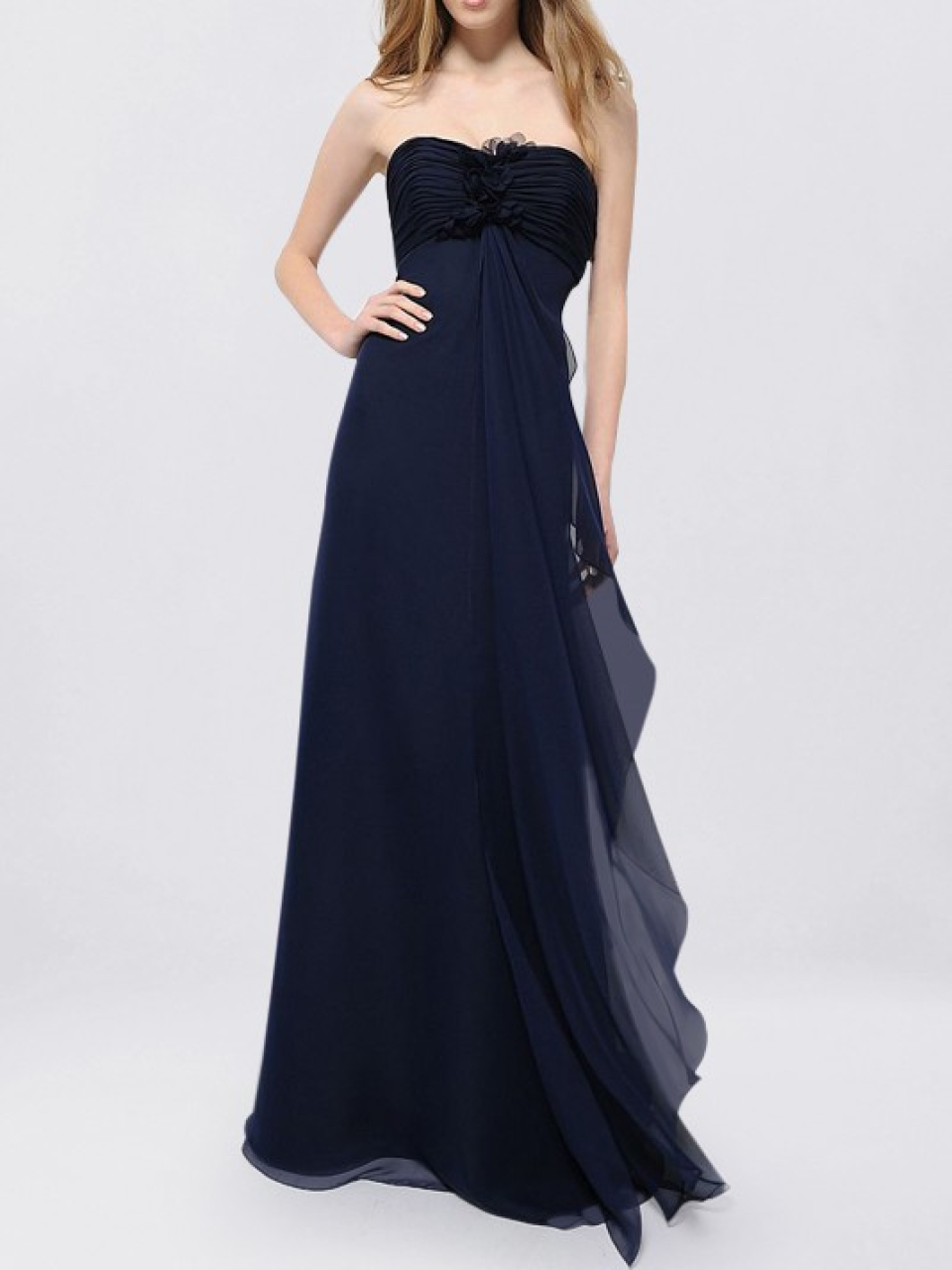 strapless bridesmaid dresses_Navy