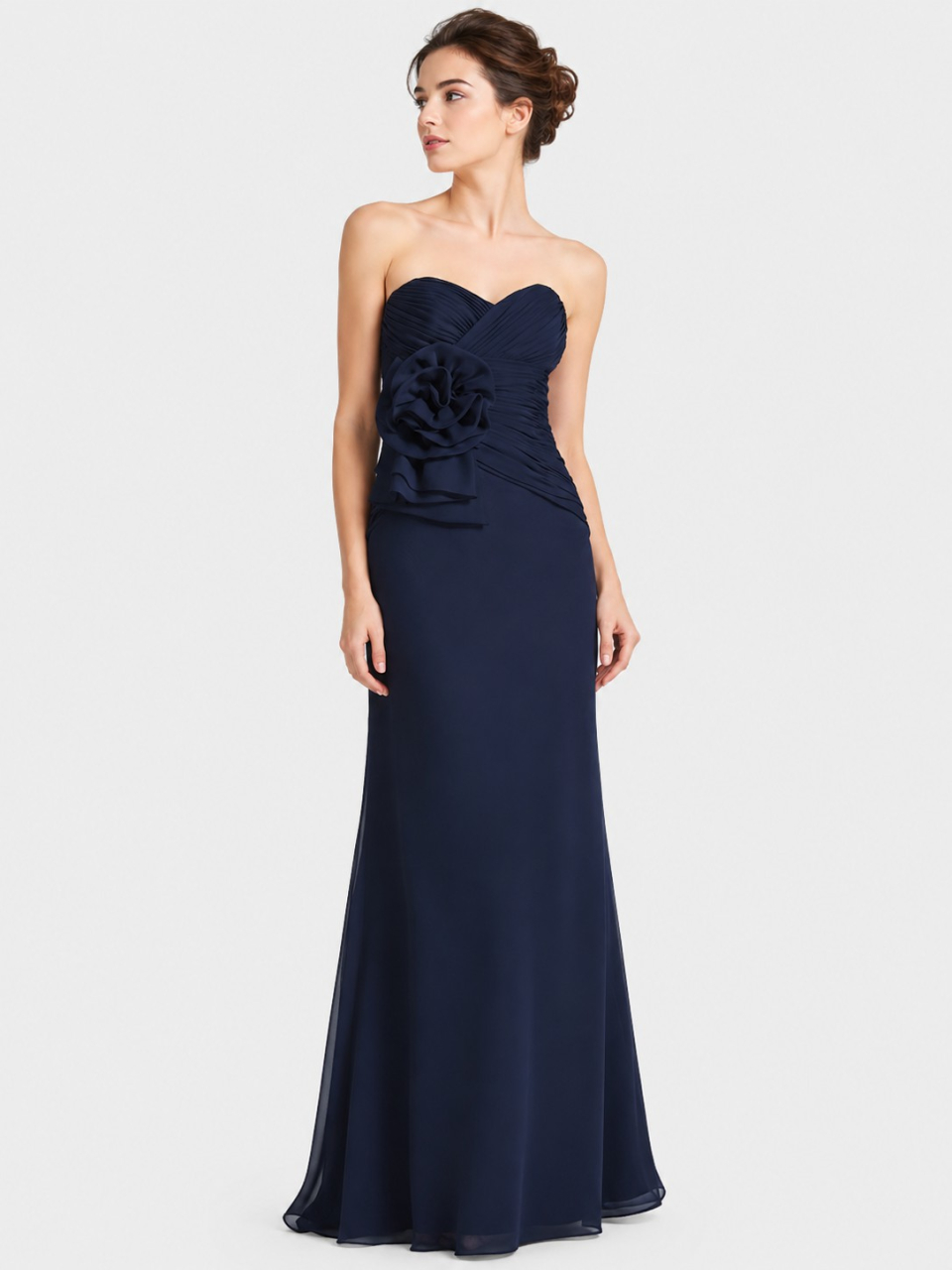 strapless bridesmaid dresses_Navy