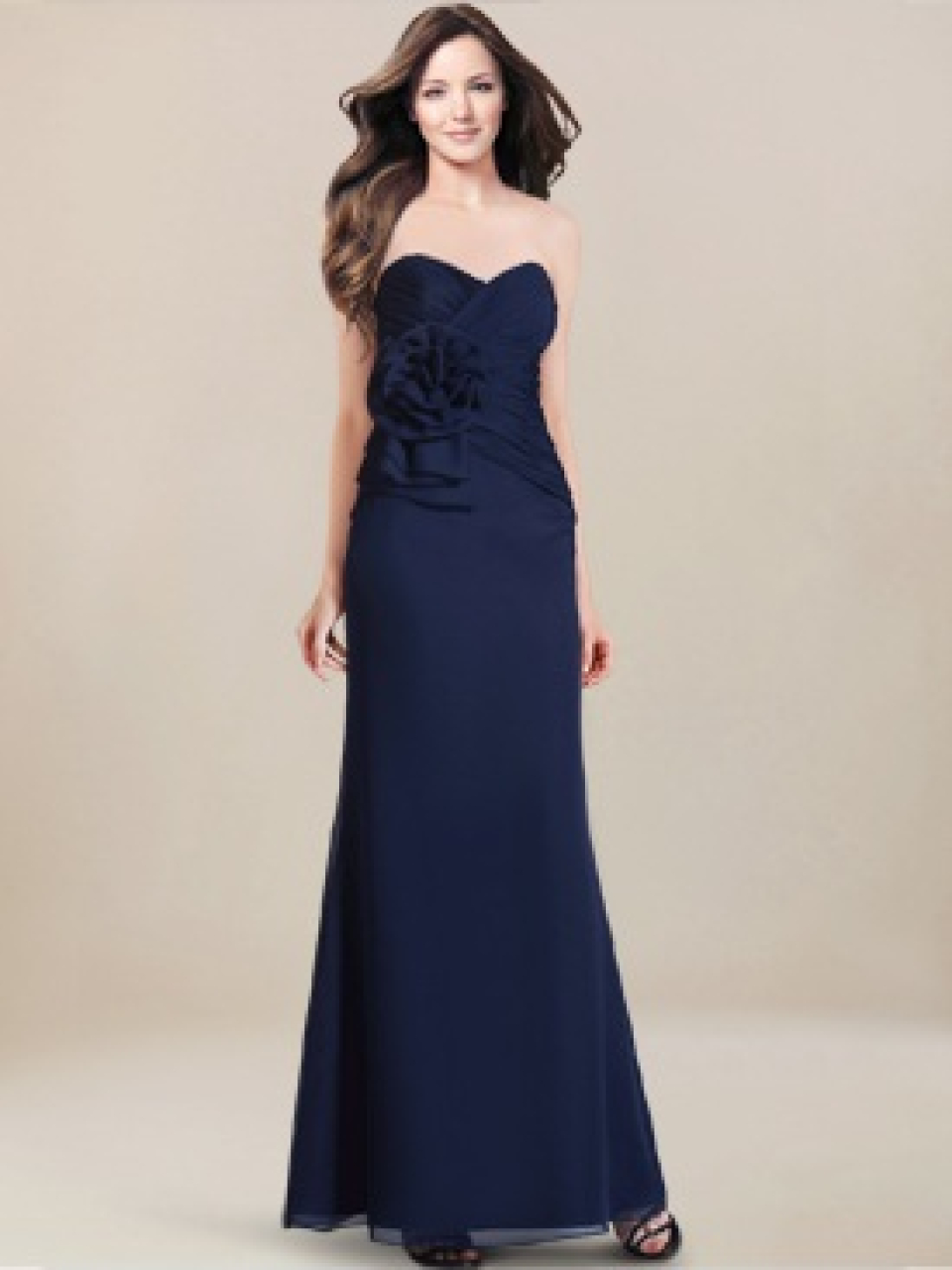 strapless bridesmaid dresses_Navy