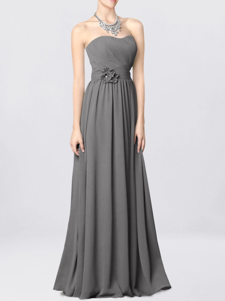 strapless bridesmaid dresses_Charcoal