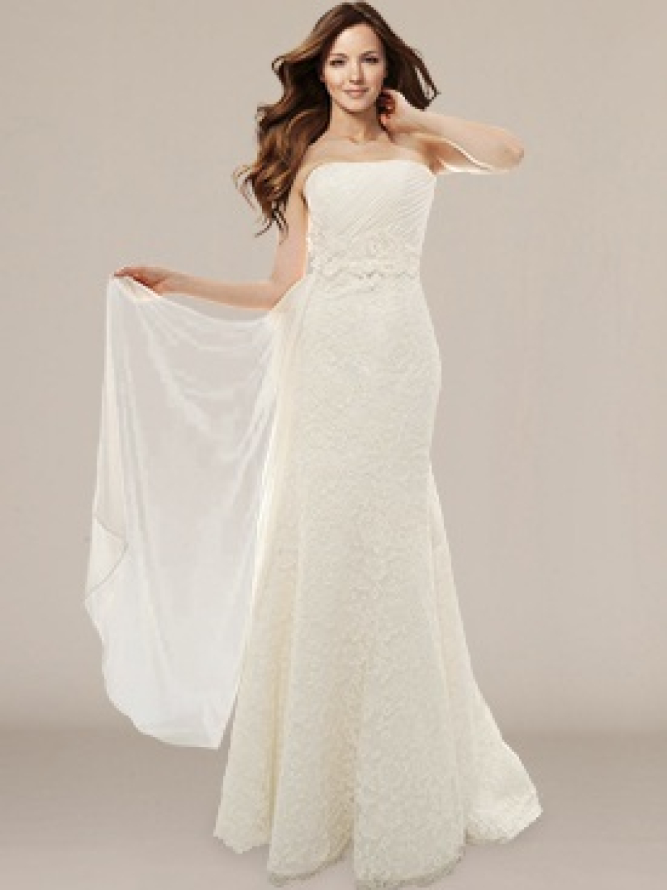 strapless lace wedding dress