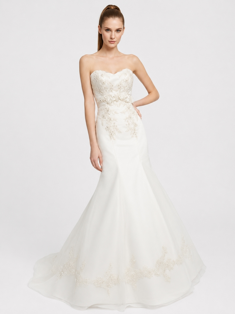 strapless organza wedding dresses