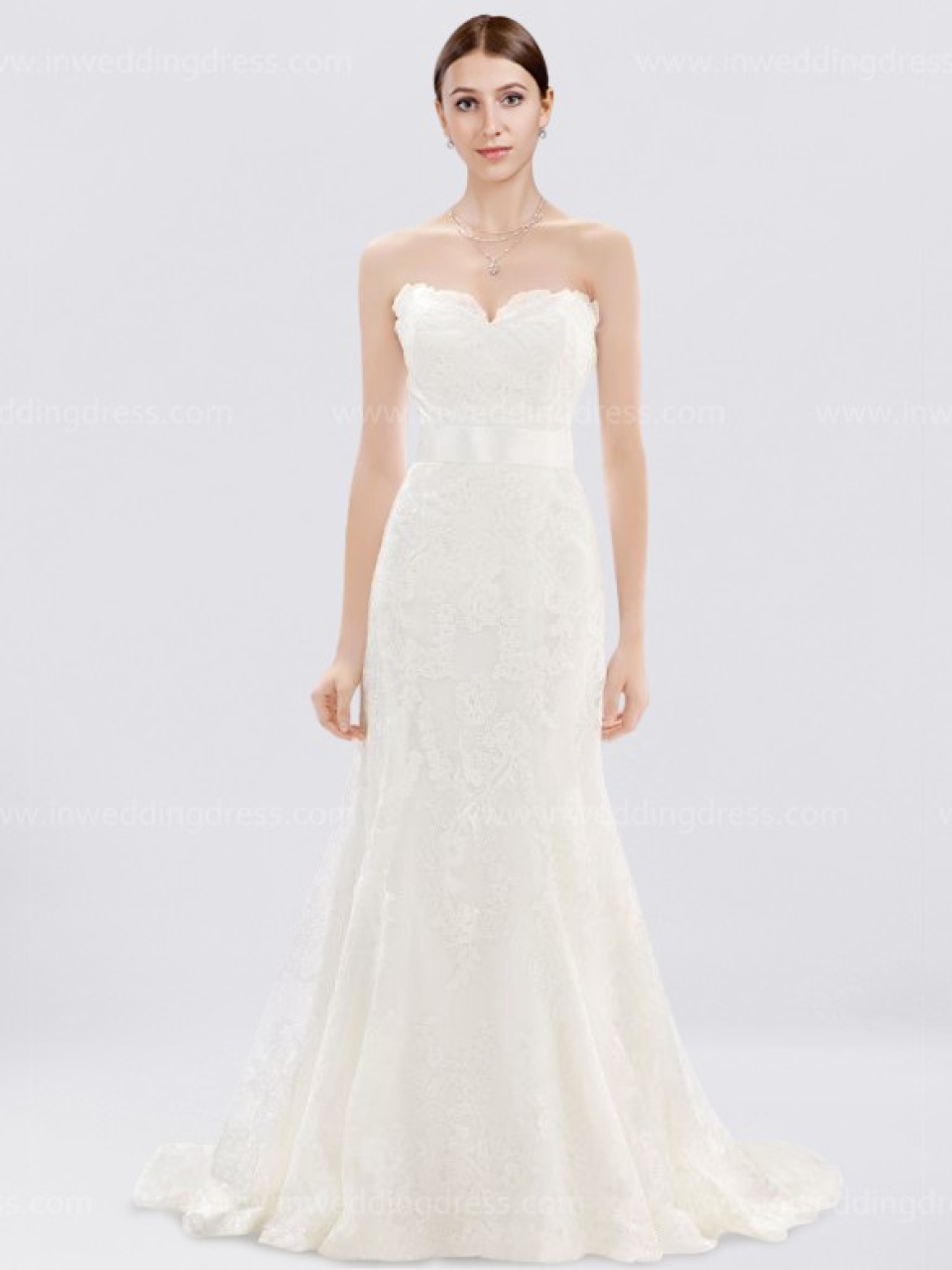 strapless lace wedding dress
