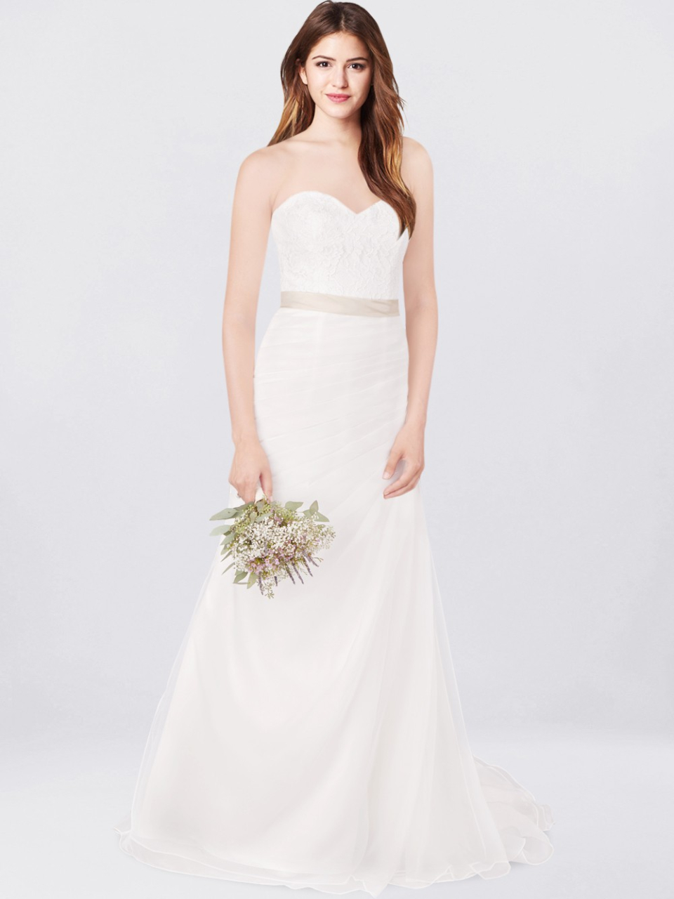 strapless wedding gown