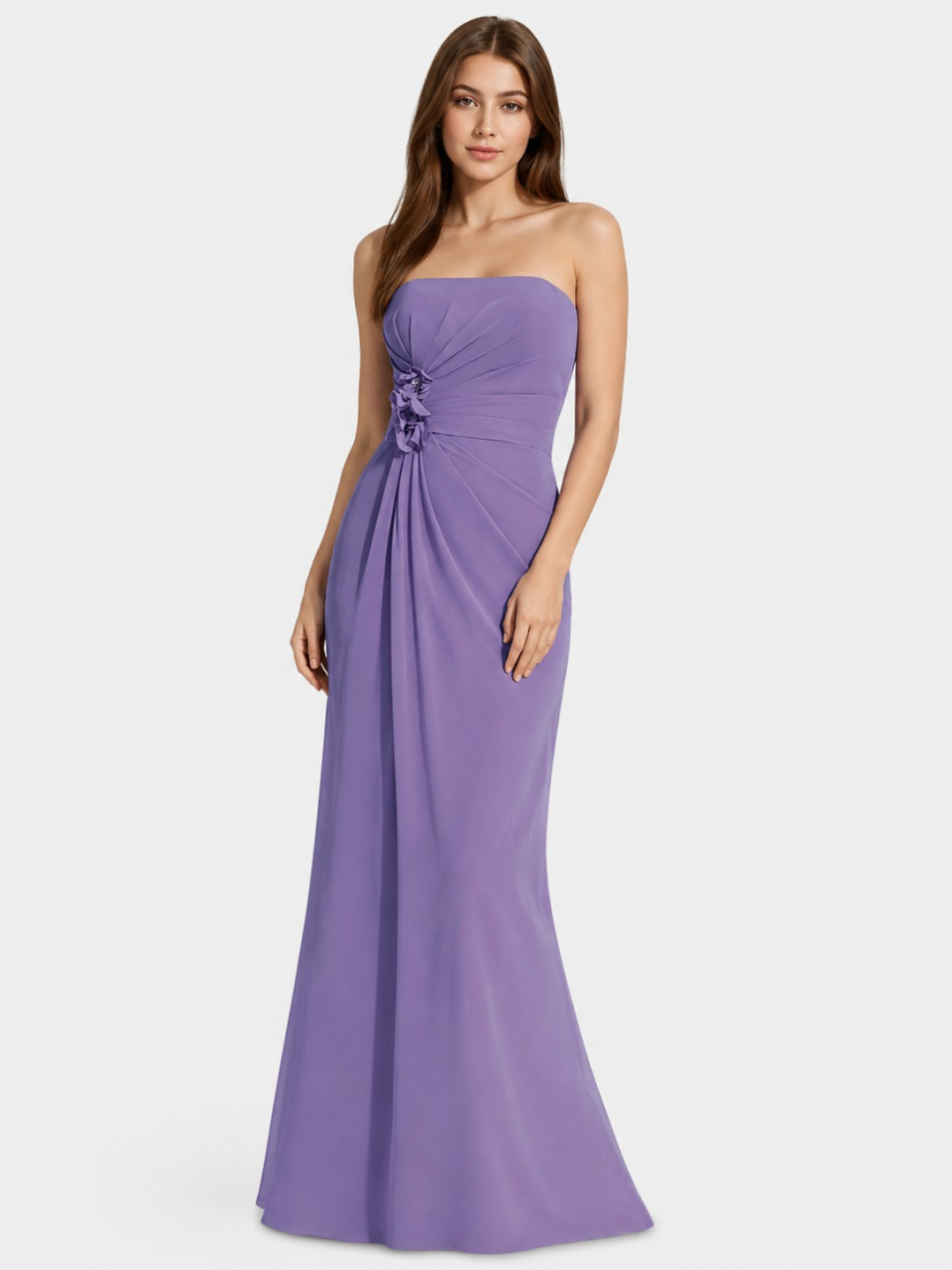 sweetheart strapless bridesmaid dresses_purple