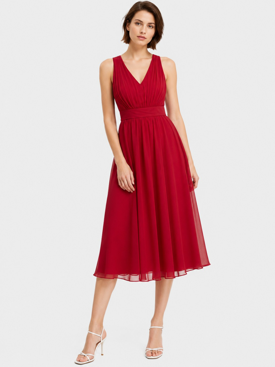 tea length bridesmaid dresses_Cherry