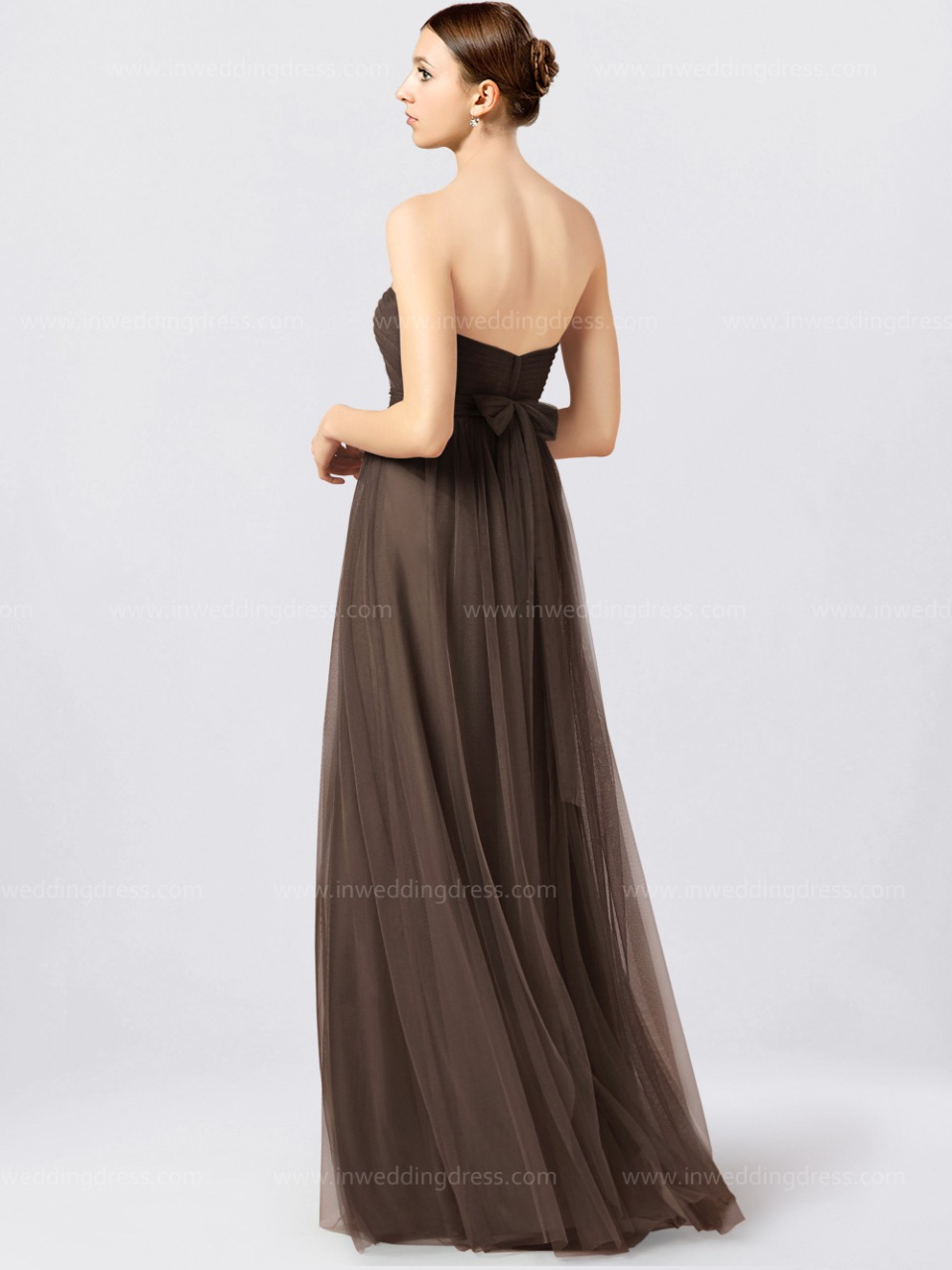 robe de demoiselle d'honneur de tulle_Espresso