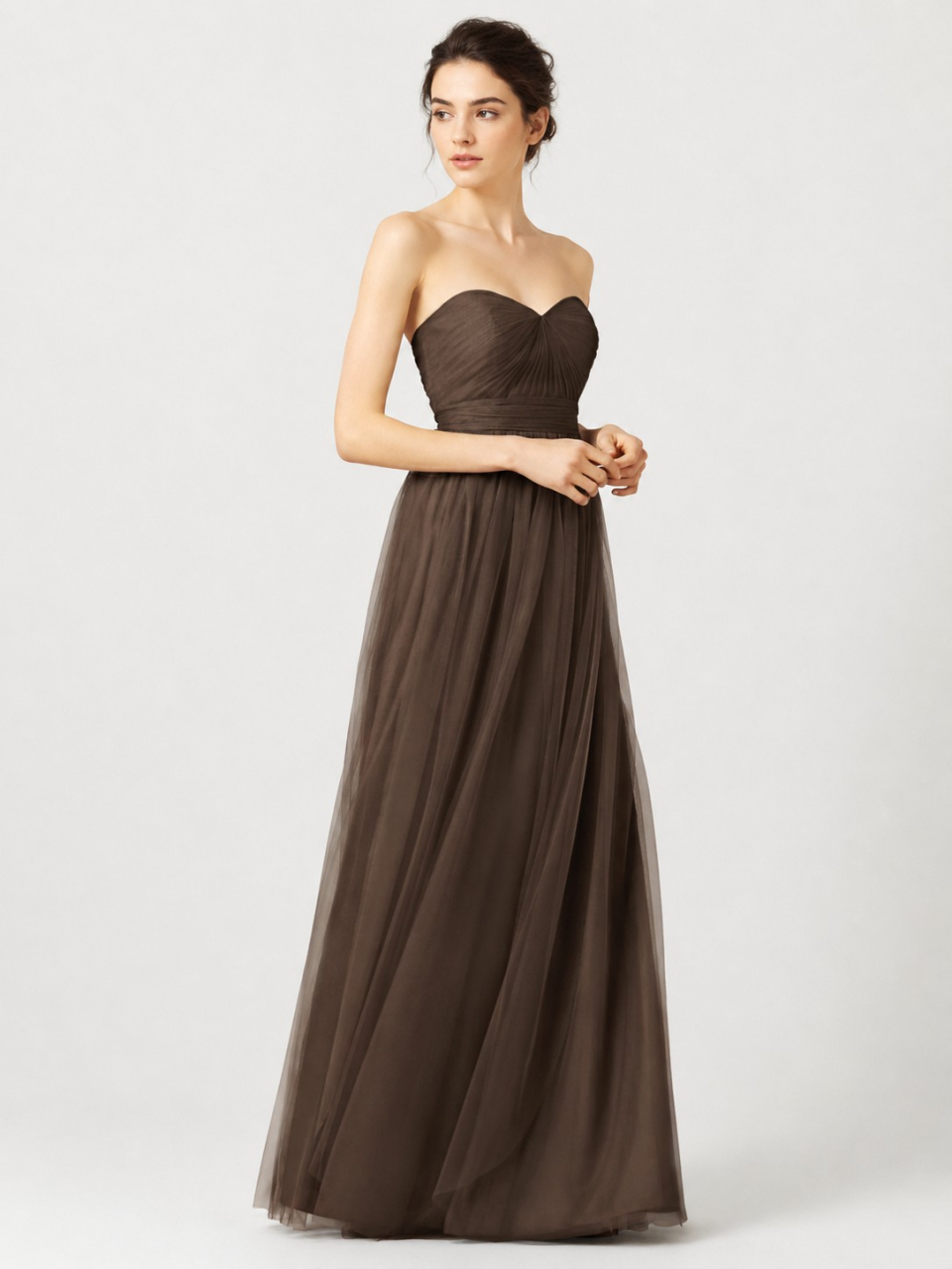 robe de demoiselle d'honneur de tulle_Espresso