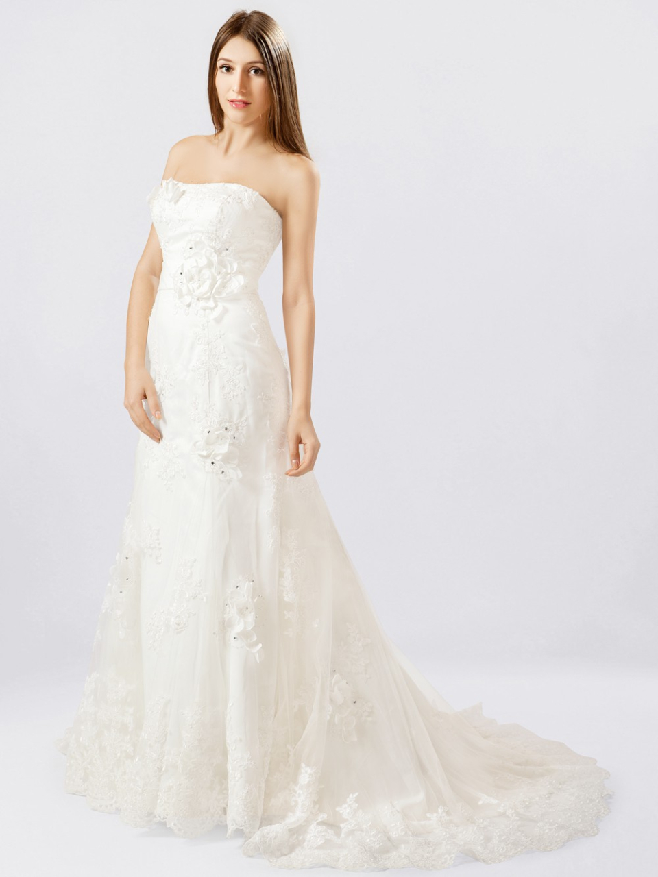 Robe en tulle de mariée en dentelle