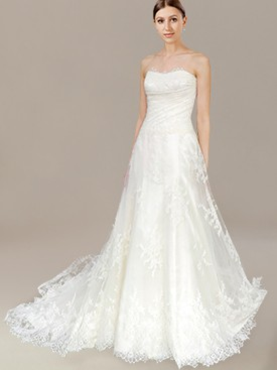 tulle lace strapless wedding dresses