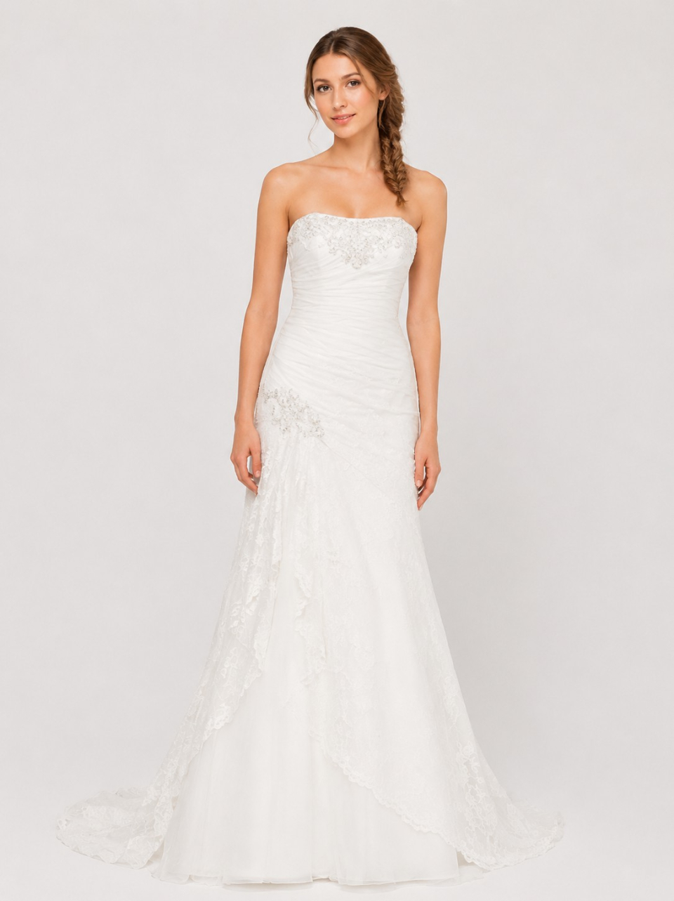 einzigartige Spitze Brautkleid
