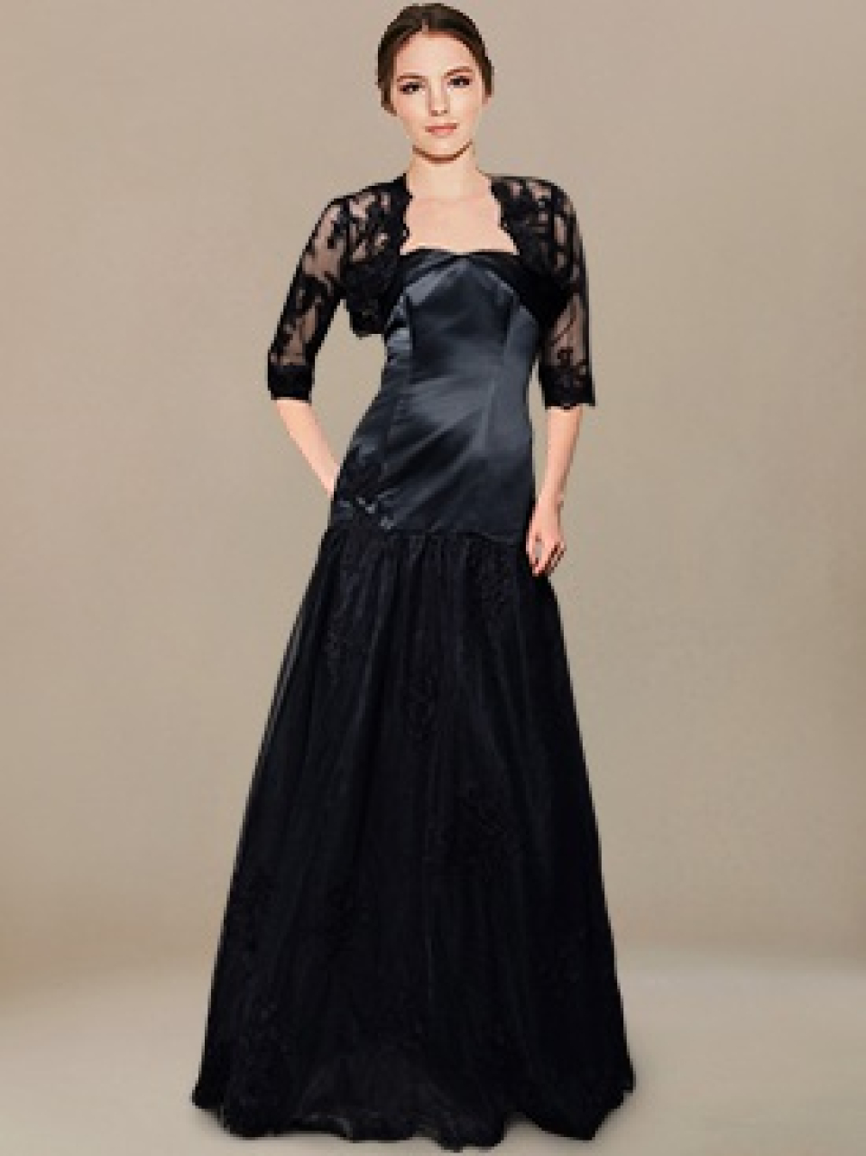unique mother of the bride dresses_Black
