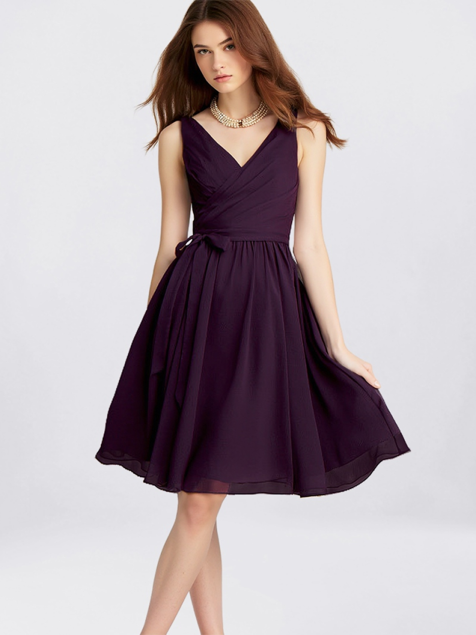 short bridesmaid dresses_Grape