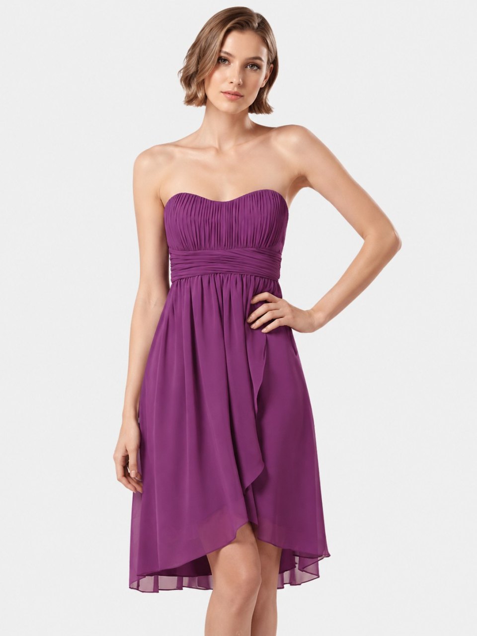 robe de demoiselle d'honneur simple_Violet