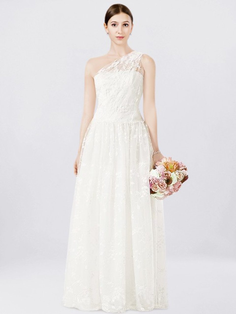 wedding dress one shoulder