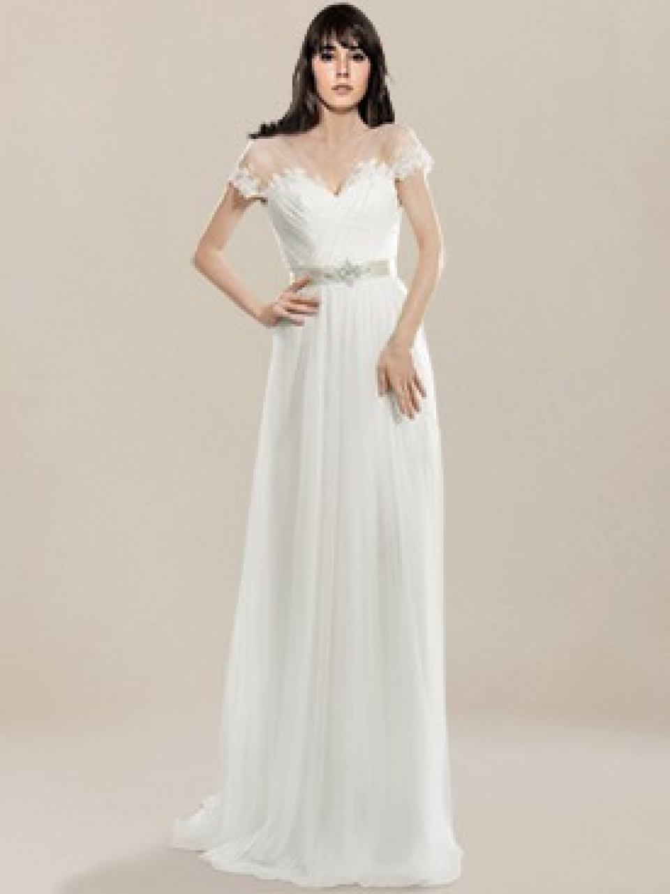 wedding dress with cap sleeves