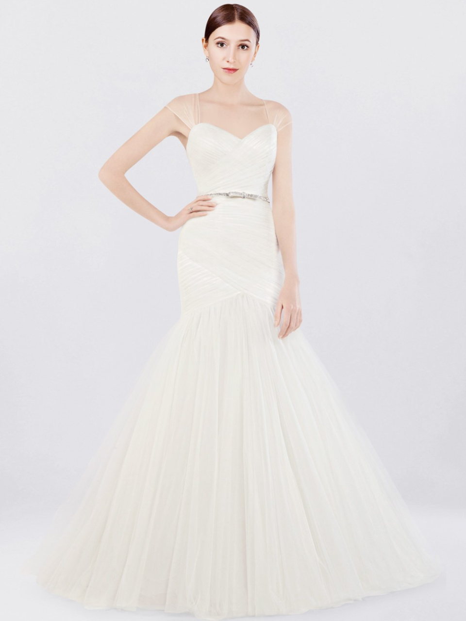 wedding dress with cap sleeves