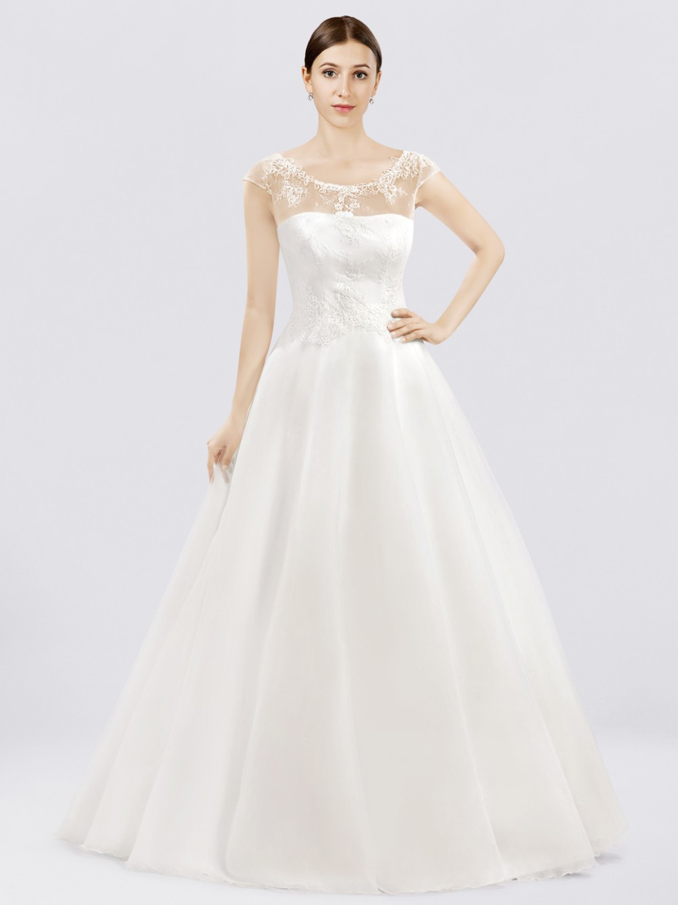 wedding dress with cap sleeves