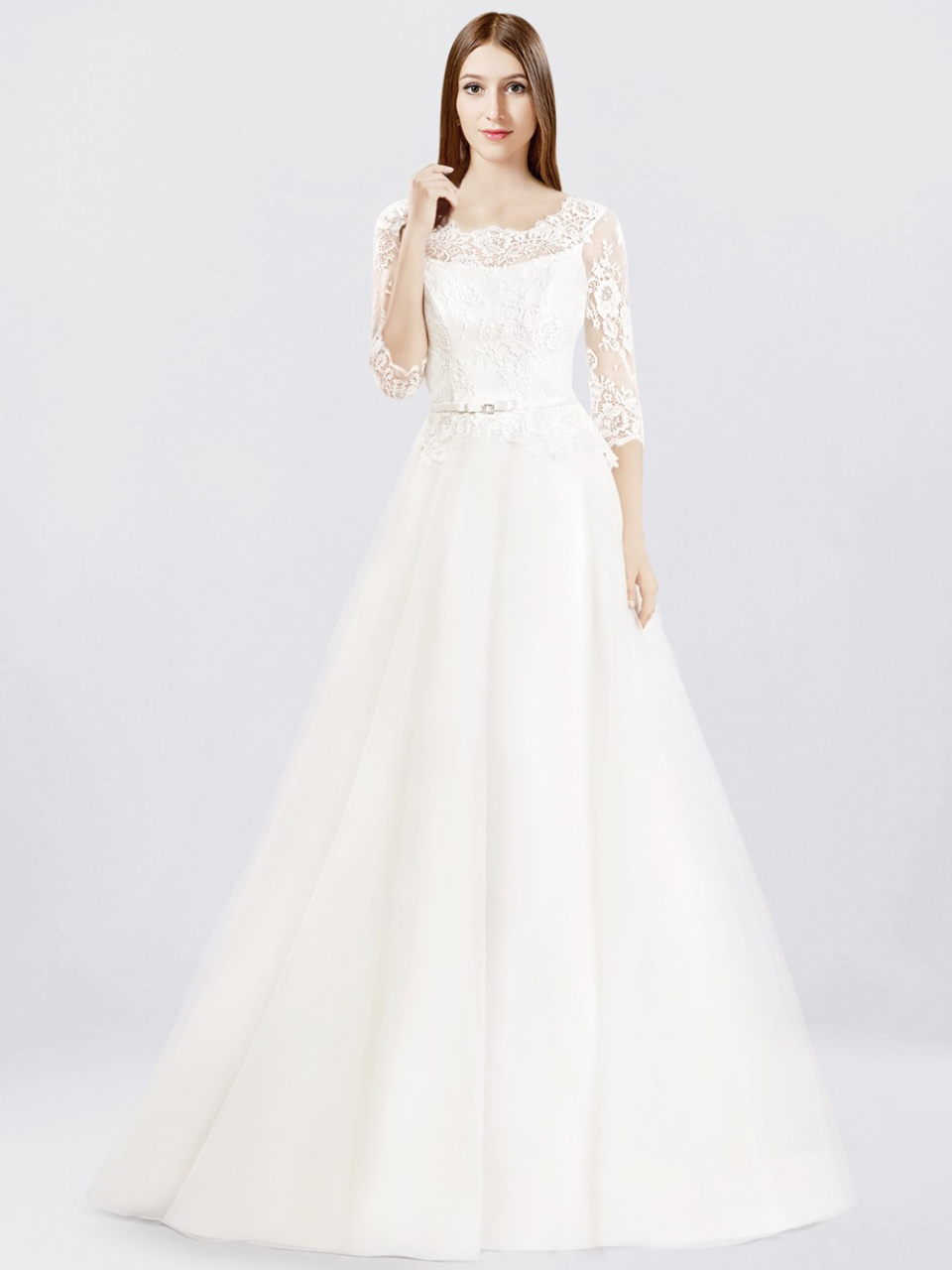 wedding dress with lace sleeves