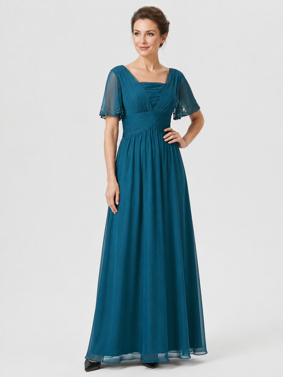 casual mother of the bride dresses_Teal