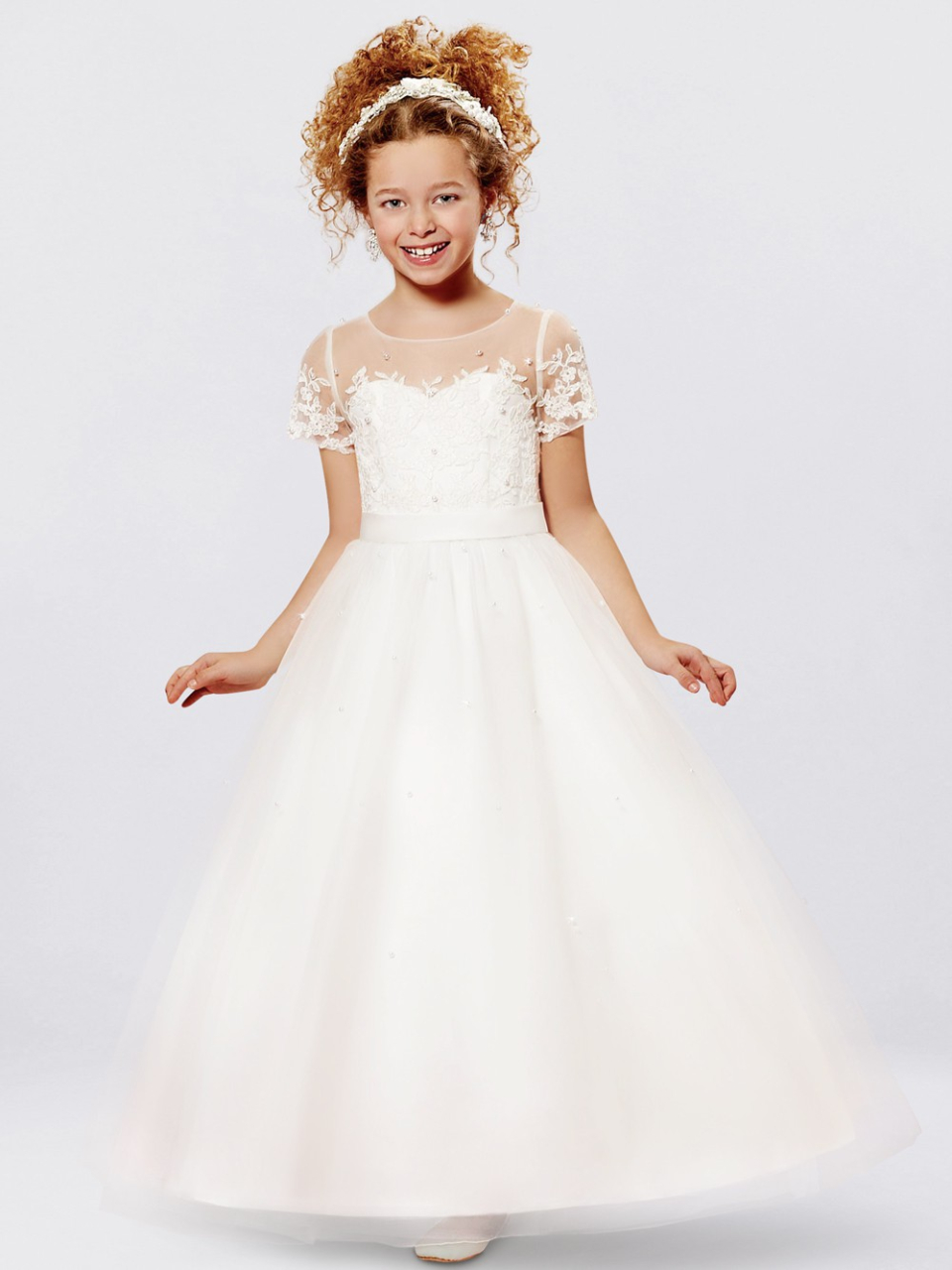 white flower girl dress_white