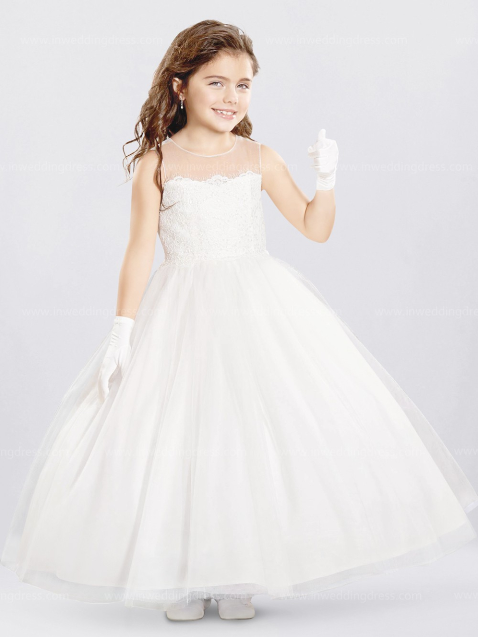 white flower girl dress_white